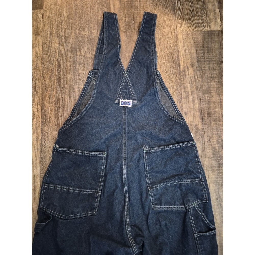 Big Smith Bib Overalls Mens 38x30 Blue Farmer Carpenter Work Denim Jeans - Picture 5 of 9